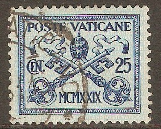 Vatican City 1929 25c Blue on azure. SG4.